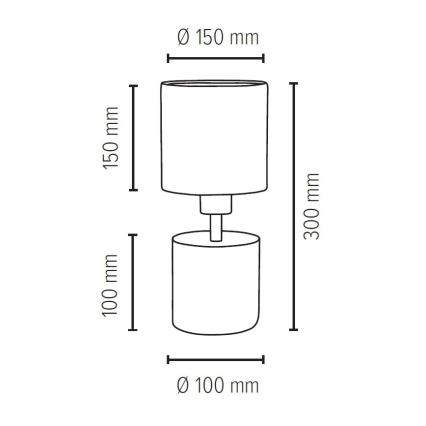 Bordslampa STRONG ROUND 1xE27/25W/230V - FSC-certifierad