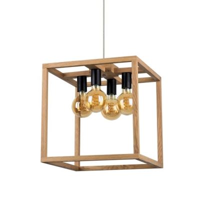 Ljuskrona med snöre KAGO 4xE27/60W/230V - FSC-certifierad