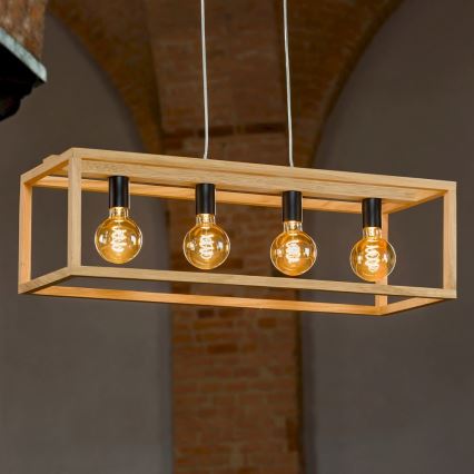 Taklampa på kabel KAGO 4xE27/60W/230V matt ek