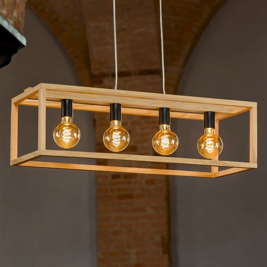 Taklampa på kabel KAGO 4xE27/60W/230V matt ek