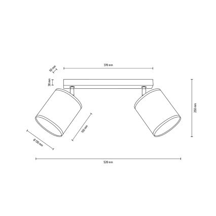 Taklampa BOHO 2xE27/25W/230V ek