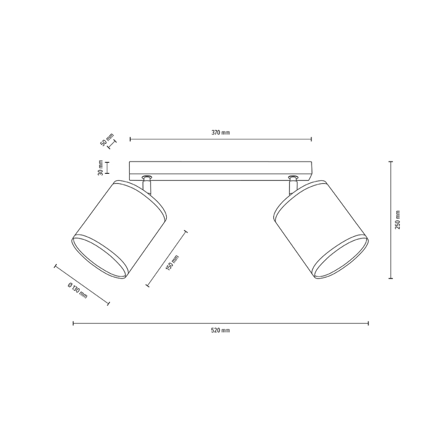 Taklampa BOHO 2xE27/25W/230V ek