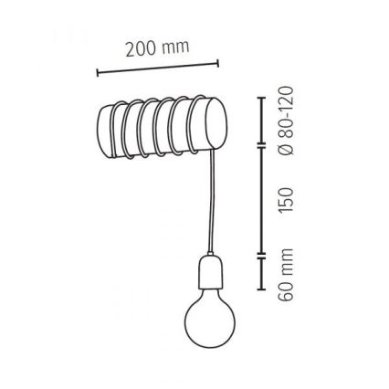 Vägglampa TRABO 1xE27/60W/230V tall