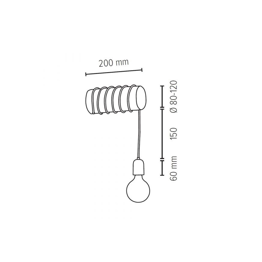 Vägglampa TRABO 1xE27/60W/230V tall