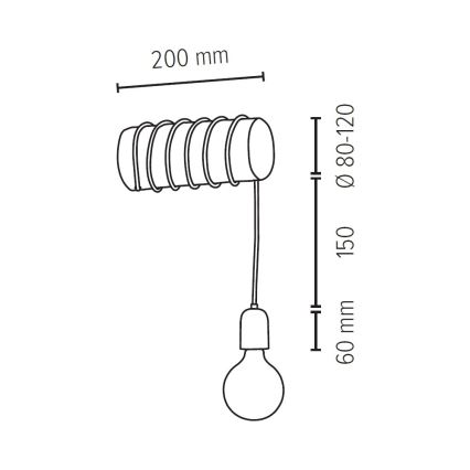 Väggbelysning TRABO 1xE27/25W/230V - FSC-certifierad
