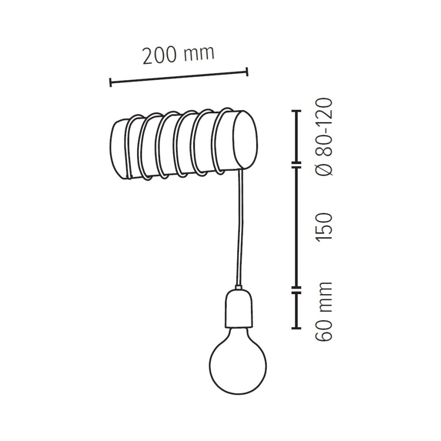 Väggbelysning TRABO 1xE27/25W/230V - FSC-certifierad
