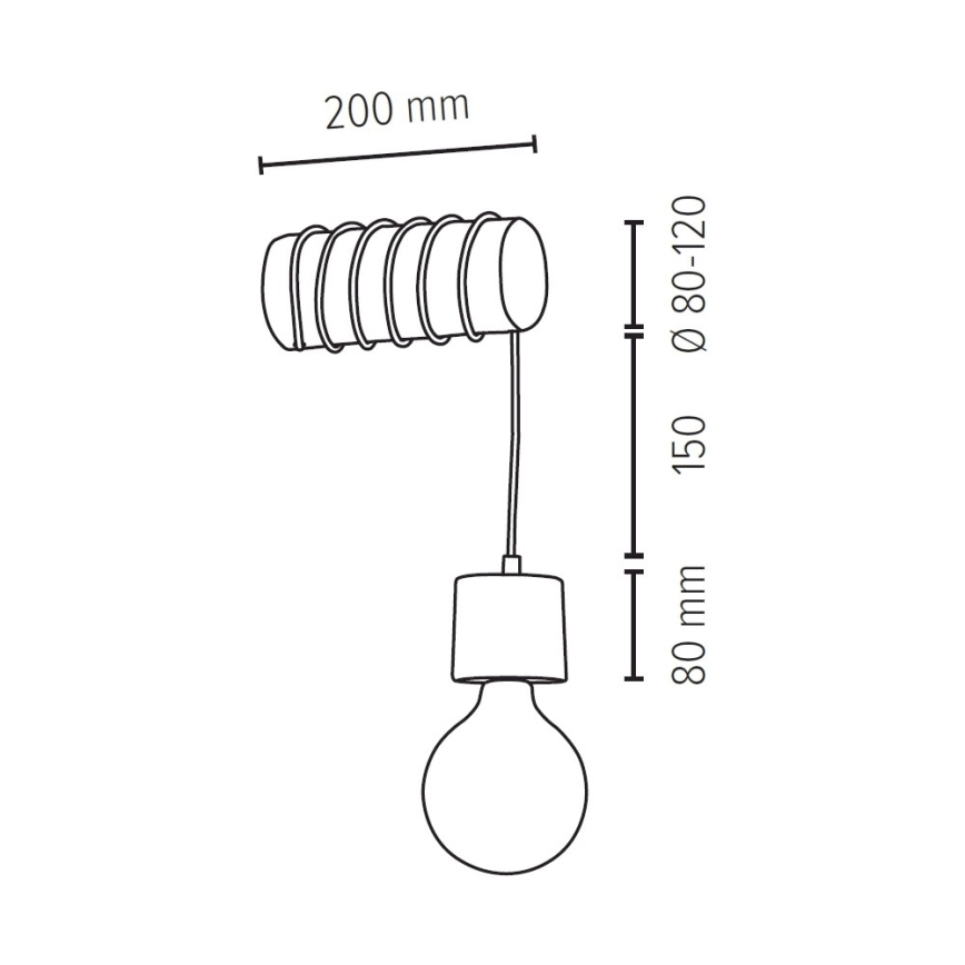 Väggbelysning TRABO 1xE27/60W/230V -FSC-certifierad