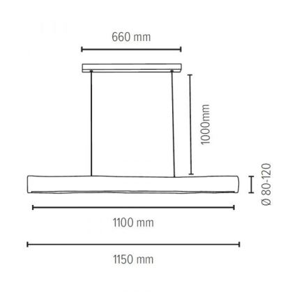 LED ljusreglerad ljuskrona på textilsladd LUCAS LED/33W/230V tall