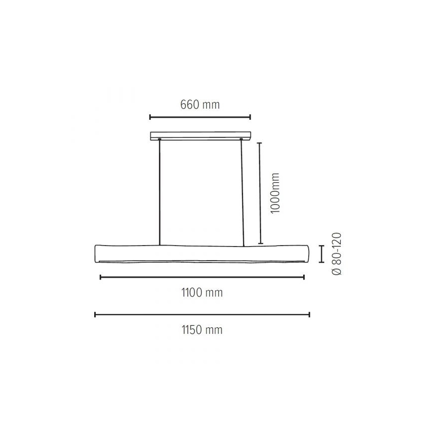 LED ljusreglerad ljuskrona på textilsladd LUCAS LED/33W/230V tall