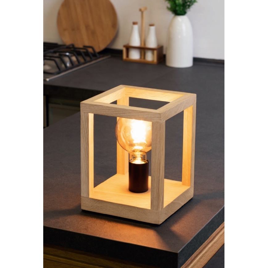 Bordslampa KAGO 1xE27/60W/230V matt ek - FSC-certifierad