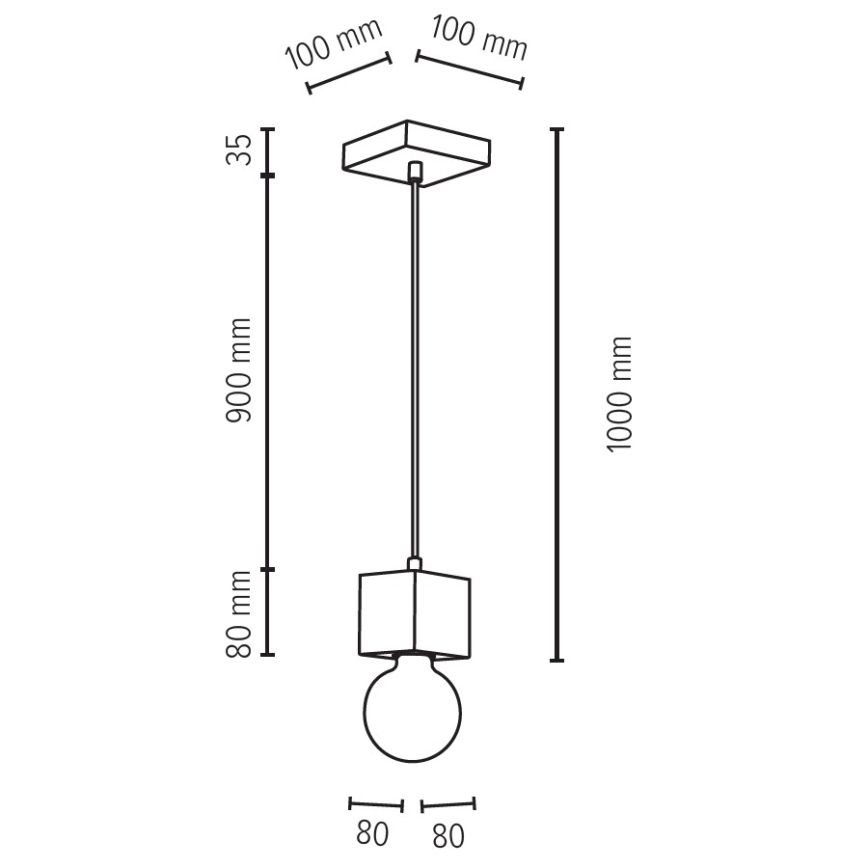 Spot-Light 7161174 - Ljuskrona med snöre TRONGO 1xE27/60W/230V