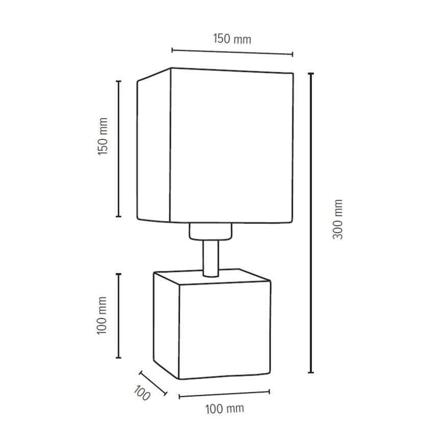 Spot-Light 7199174 - Bordslampa TRONGO fyrkantig 1xE27/25W/230V