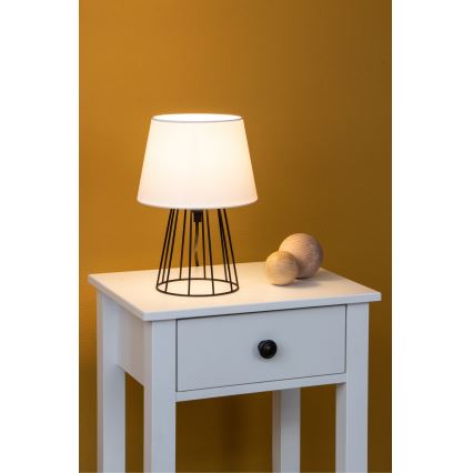 Bordslampa  MANGOO 1xE27/40W/230V vit /svart  - FSC-certifierad
