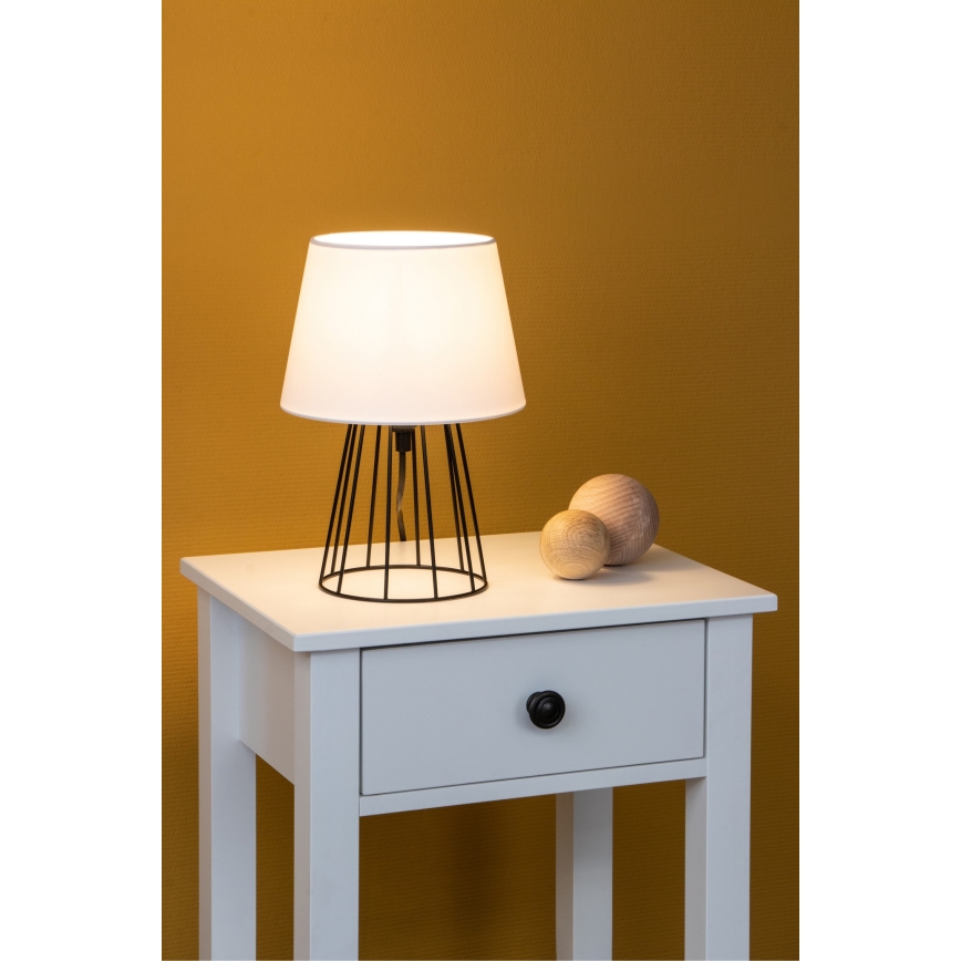 Bordslampa  MANGOO 1xE27/40W/230V vit /svart  - FSC-certifierad
