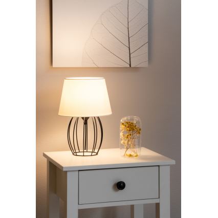 Bordslampa  MANGOO 1xE27/40W/230V vit /svart - FSC-certifierad
