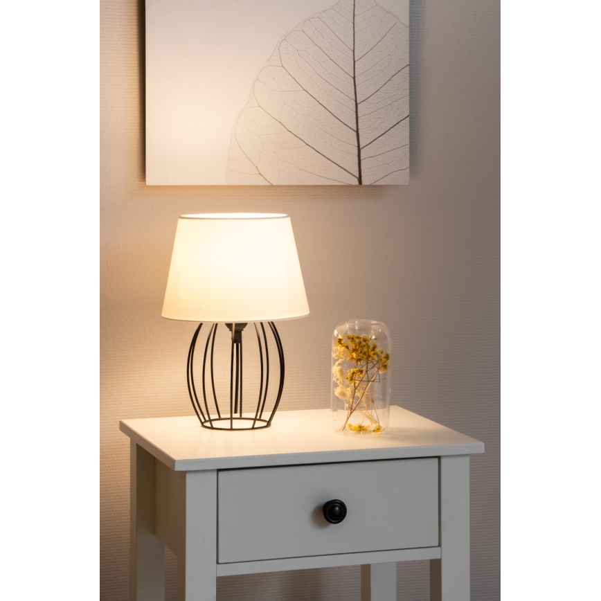 Bordslampa  MANGOO 1xE27/40W/230V vit /svart - FSC-certifierad