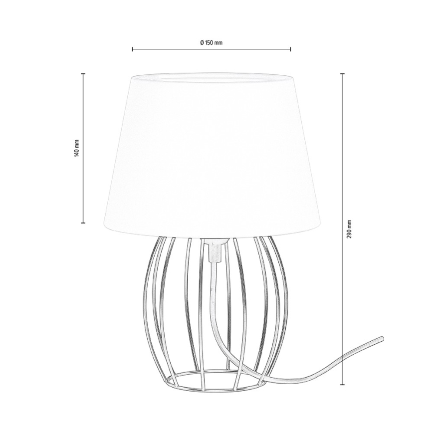 Bordslampa  MANGOO 1xE27/40W/230V vit /svart - FSC-certifierad