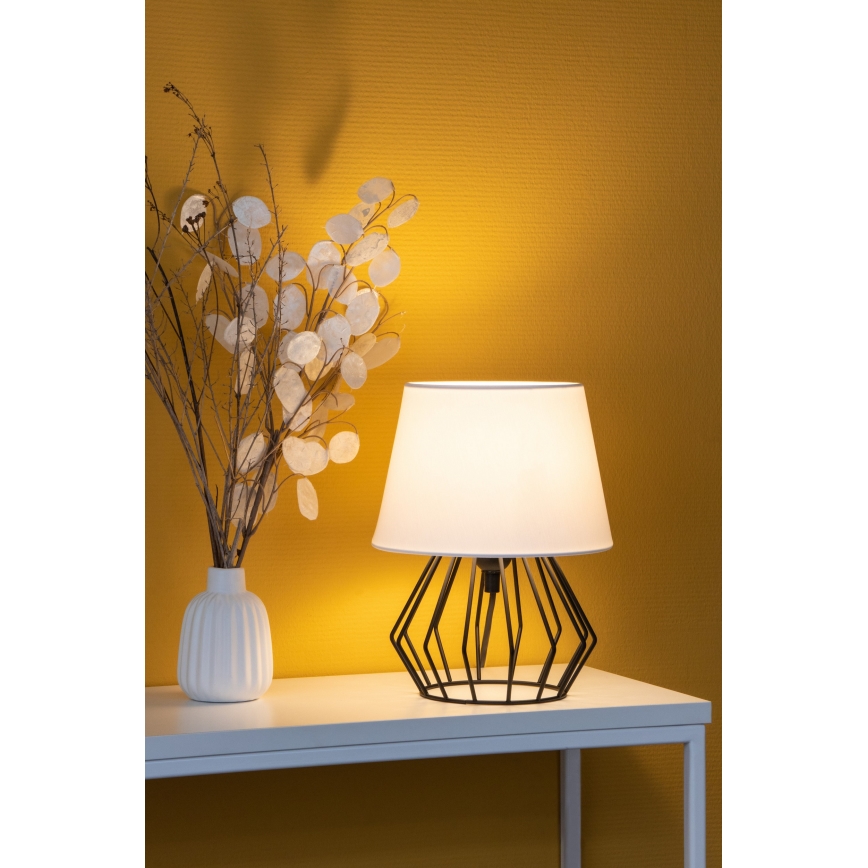 Spot-Light - Bordslampa  MANGOO 1xE27/40W/230V vit /svart 