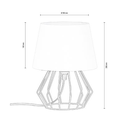 Spot-Light - Bordslampa  MANGOO 1xE27/40W/230V grå/svart 