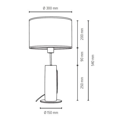 Bordslampa PINO 1xE27/40W/230V - FSC-certifierad