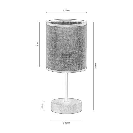 Bordslampa NEGRO 1xE27/25W/230V valnöt - FSC-certifierad