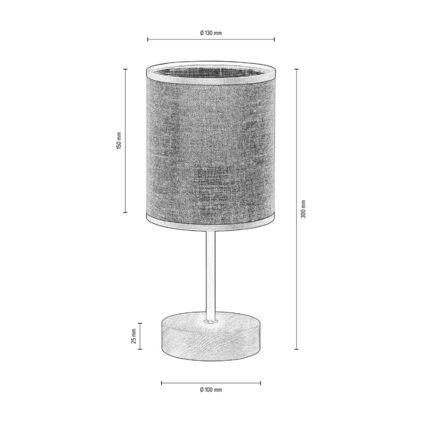 Bordslampa NEGRO 1xE27/25W/230V valnöt - FSC-certifierad