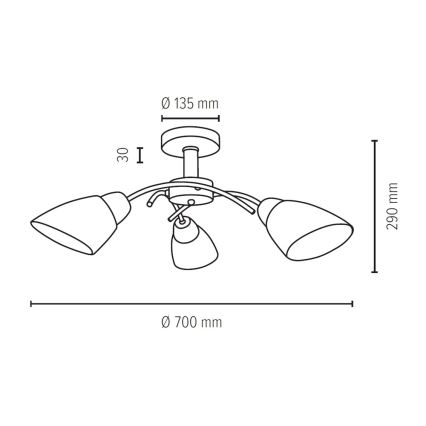 Spot-Light 8141374 - Ljuskrona VILETTA 3xE27/60W/230V