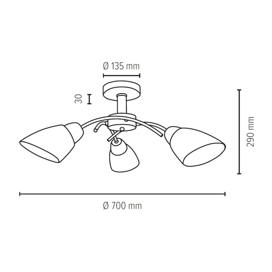 Spot-Light 8141374 - Ljuskrona VILETTA 3xE27/60W/230V