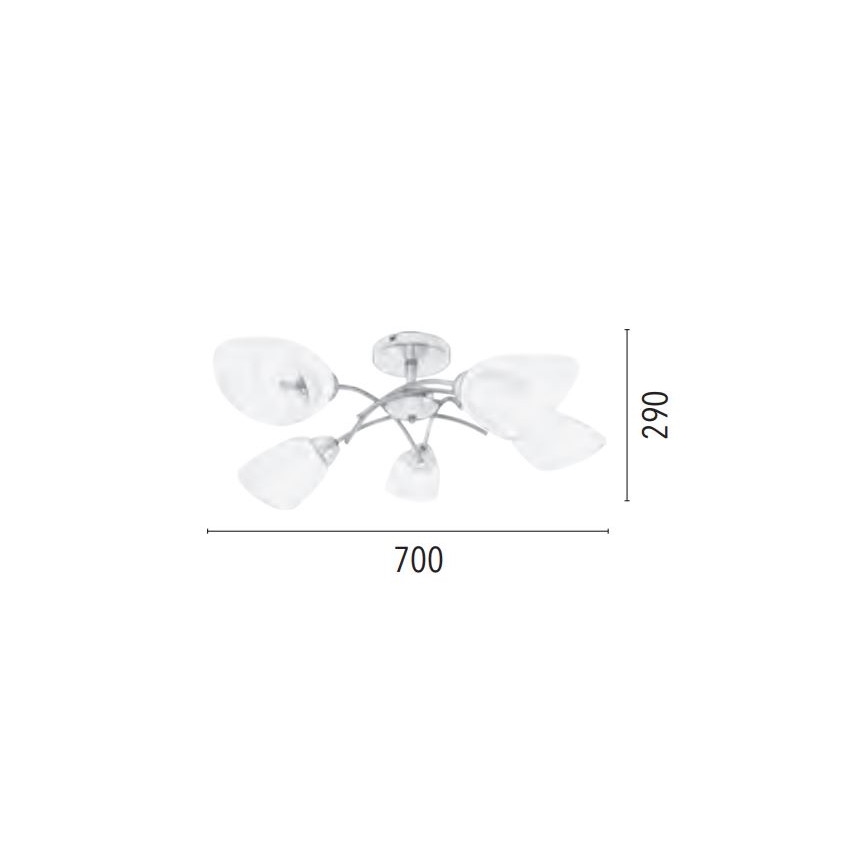 Spot-Light 8141511 - Ljuskrona VILETTA 5xE27/60W/230V