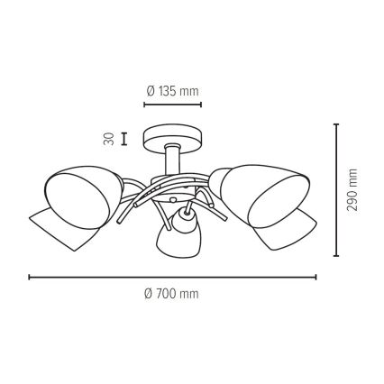 Spot-Light 8141574 - Ljuskrona VILETTA 5xE27/40W/230V