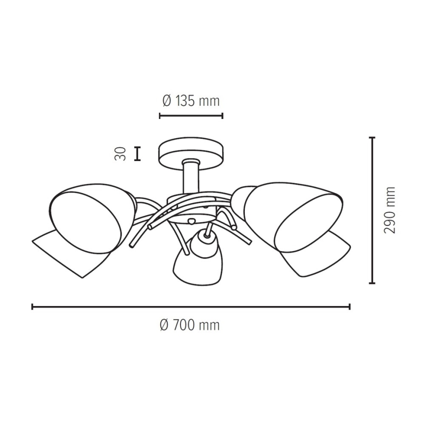 Spot-Light 8141574 - Ljuskrona VILETTA 5xE27/40W/230V