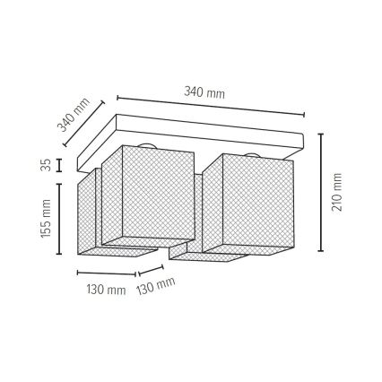 Takbelysning NORMAN WOOD 4xE27/25W/230V- FSC-certifierad