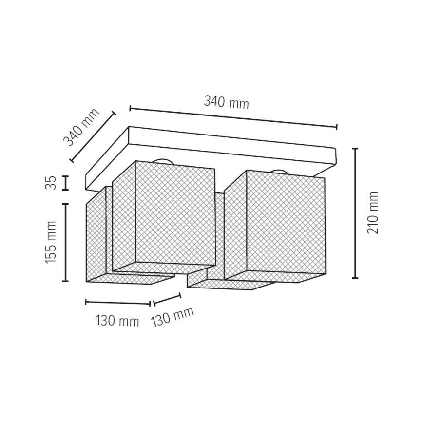 Takbelysning NORMAN WOOD 4xE27/25W/230V- FSC-certifierad