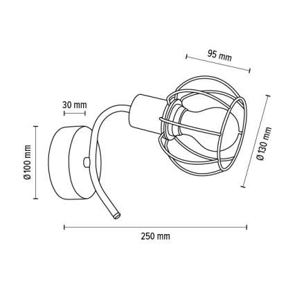 Vägglampa VIVIANE 1xE27/60W/230V ek - FSC-certifierad