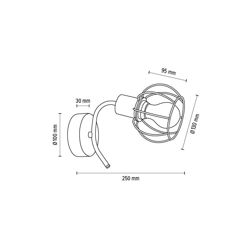 Vägglampa VIVIANE 1xE27/60W/230V ek - FSC-certifierad