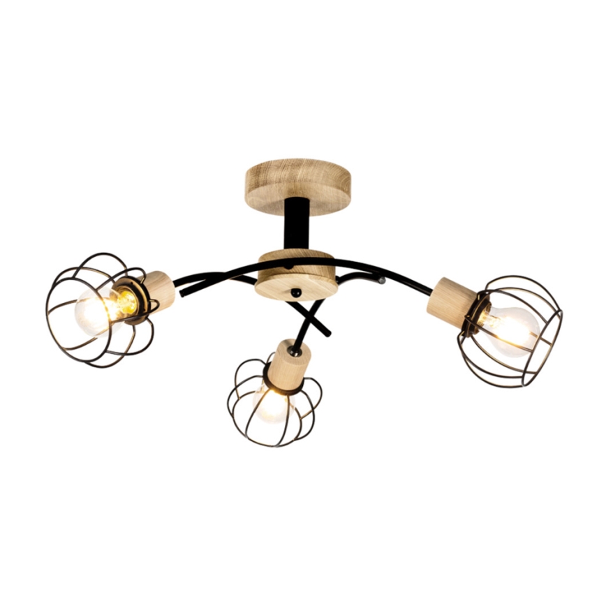 Fäst ljuskrona VIVIANE 3xE27/60W/230V ek - FSC-certifierad