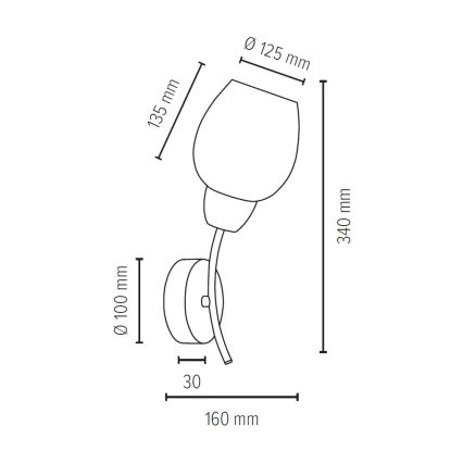 Vägglampa PARMA 1xE27/60W/230V ek