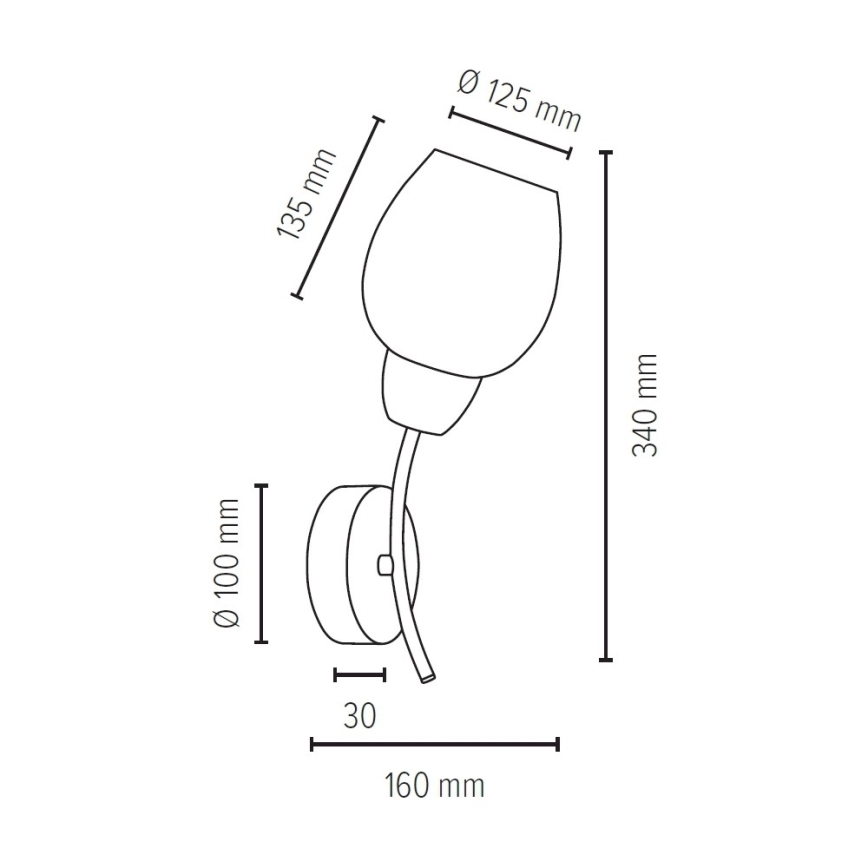 Vägglampa PARMA 1xE27/60W/230V ek