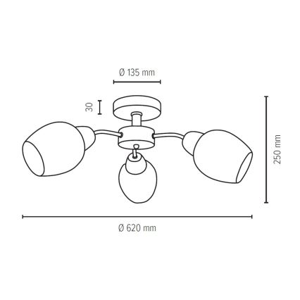 Spot-Light 8320374 - Ljuskrona PARMA 3xE27/40W/230V