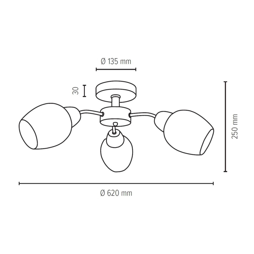 Spot-Light 8320374 - Ljuskrona PARMA 3xE27/40W/230V