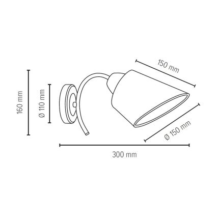Vägglampa METTE 1xE27/40W/230V