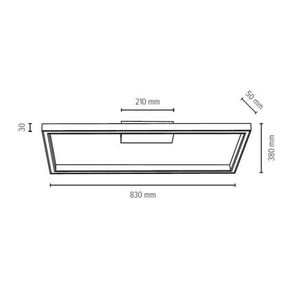 LED Dimbar taklampa RAMME LED/34W/230V matt ek + fjärrkontroll