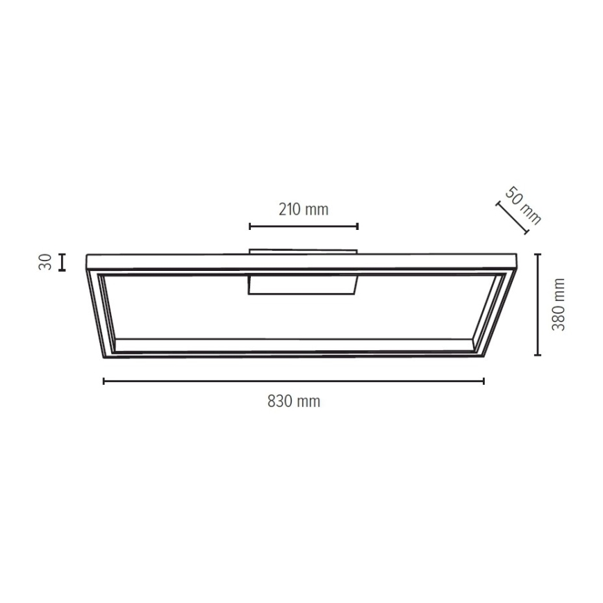 LED Dimbar taklampa RAMME LED/34W/230V matt ek + fjärrkontroll