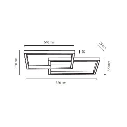 LED Dimbar belysning RAMME LED/48W/230V + Fjärrstyrd matt ek - FSC-certifierad