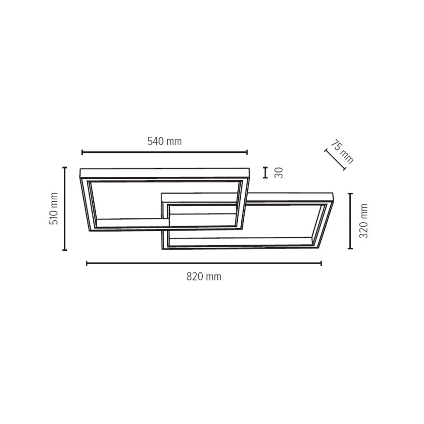 LED Dimbar belysning RAMME LED/48W/230V + Fjärrstyrd matt ek - FSC-certifierad
