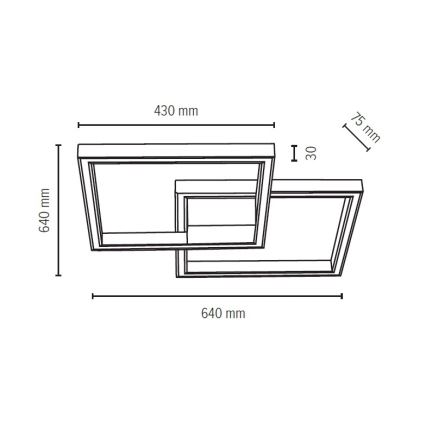 LED Takbelysning RAMME LED/48W/230V matt ek - FSC-certifierad
