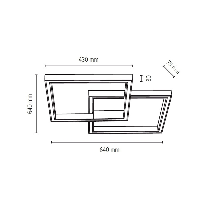LED Takbelysning RAMME LED/48W/230V matt ek - FSC-certifierad