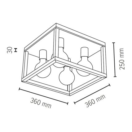 Spot-Light 9154474 - Takbelysning KAGO 4xE27/60W/230V matt ek
