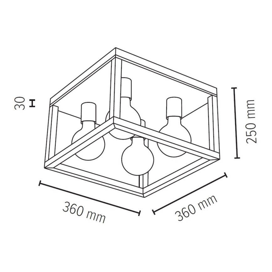 Spot-Light 9154474 - Takbelysning KAGO 4xE27/60W/230V matt ek