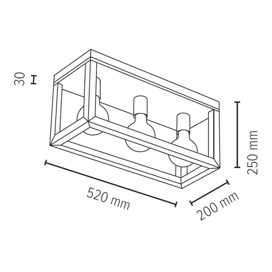 Spot-Light 9158374 - Takbelysning KAGO 3xE27/60W/230V matt ek